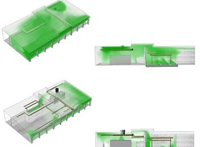 Optimisation de la ventilation d’un bâtiment sur un site de compostage par un système d’éolage en toiture.