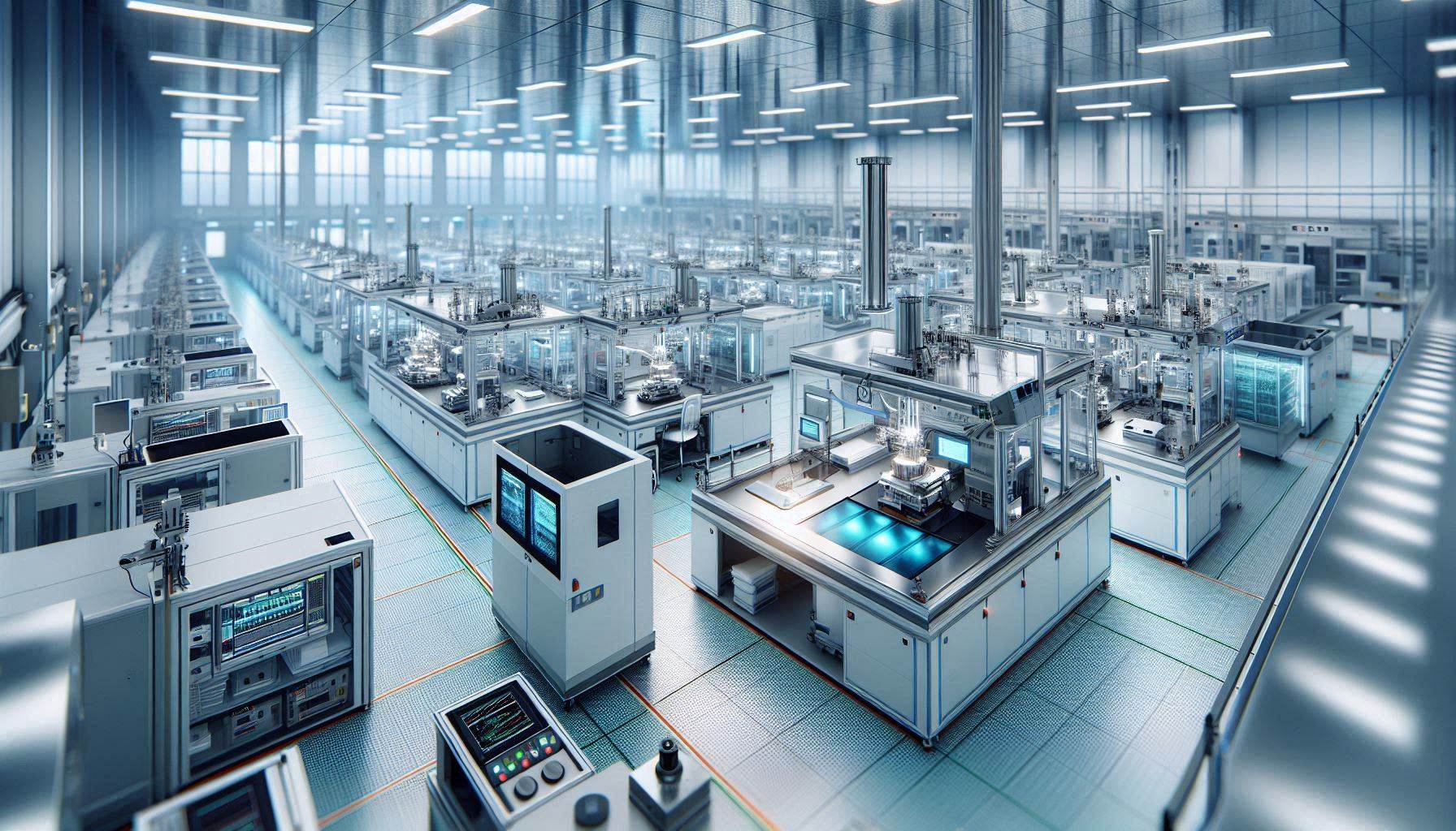 Image d'une salle blanche pour fabrication de composants électroniques
