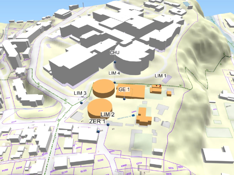 Modèle 3D d’étude autour d’une zone industrielle
