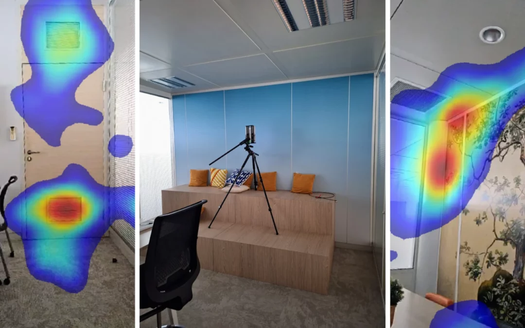 fuites acoustiques des cloisons modulaires grâce à la caméra acoustique